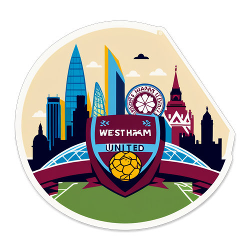 Miliki Warisan! Sticker West Ham United dengan Skyline London yang Mempesona!