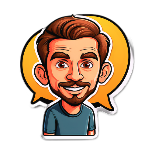 Speelse sticker met Todd Giroux