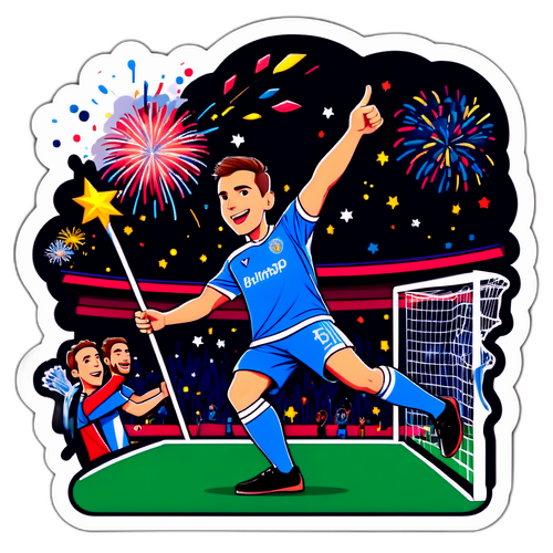 Karikatur Liam Delap Menjaring Gol