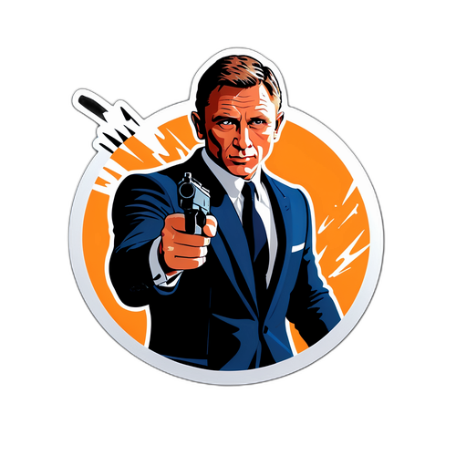 Στάμπα του Daniel Craig ως Τζέιμς Μποντ σε σκηνή δράσης