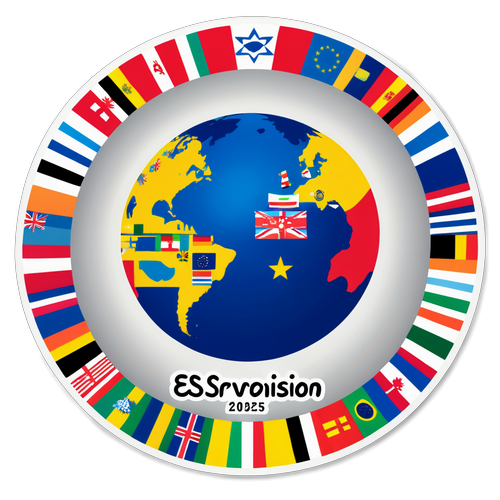 Sticker met vlaggen van alle deelnemende landen aan Eurovision 2025