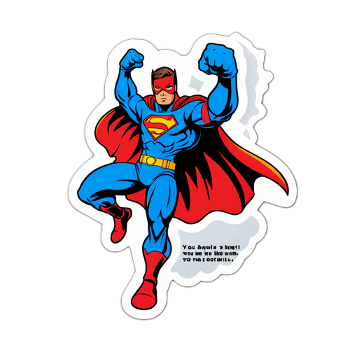 สติกเกอร์ฮีโร่ในท่าทรงพลัง