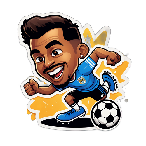 קריקטורה של קֵרווין אנדרדה בכדורגל