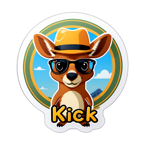 Autocollant de Kangourou Amusant