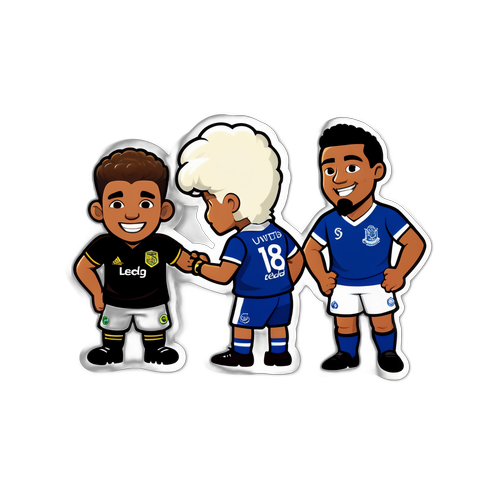 Sticker Kartun Pahlawan Leeds United dan Everton