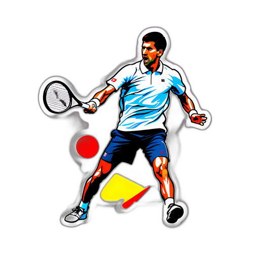Stiker Dinamik Novak Djokovic di Jaring
