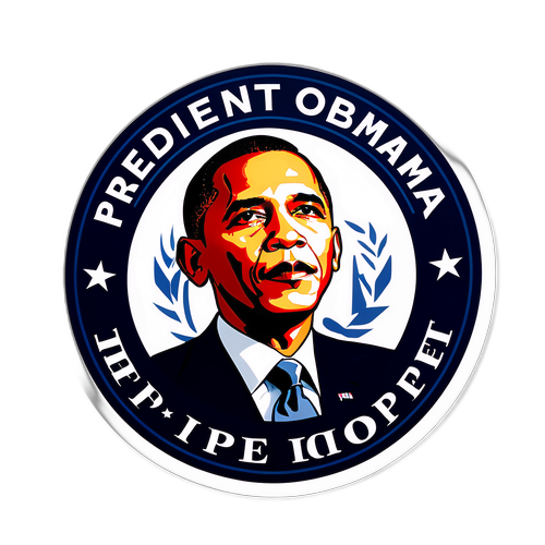 Hình dán Tổng thống Obama với biểu tượng và khẩu hiệu 'Hy vọng'