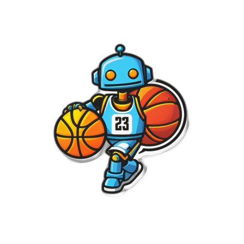 Sticker Robot Chơi Bóng Rổ NBA