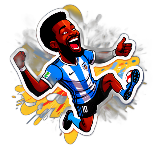 Sticker ya Akor Adams Ikionyesha Furaha ya Goli