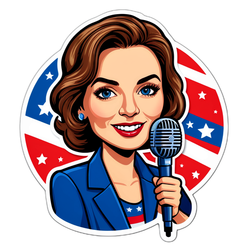 Karoline Leavitt med Mikrofonskilt