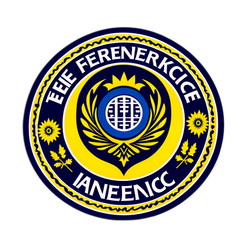 Autocolant cu logo-ul Fenerbahçe pe un fundal cu motive tradiționale turcești