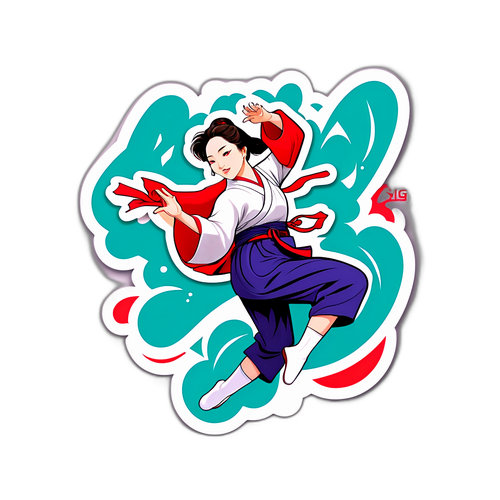 Stiker Jang Hae-young dengan Latar Budaya Korea