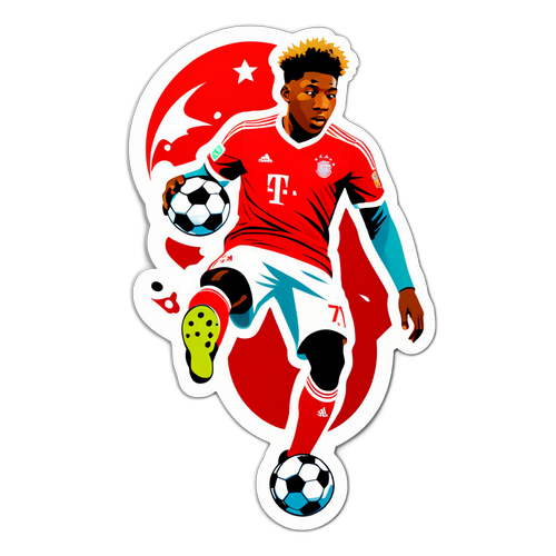 David Alaba im Sprung mit Fußball