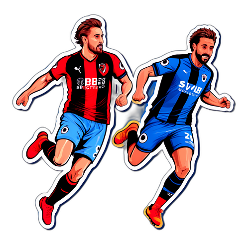 Aktivní samolepka s skákajícími hráči Brighton a Bournemouth
