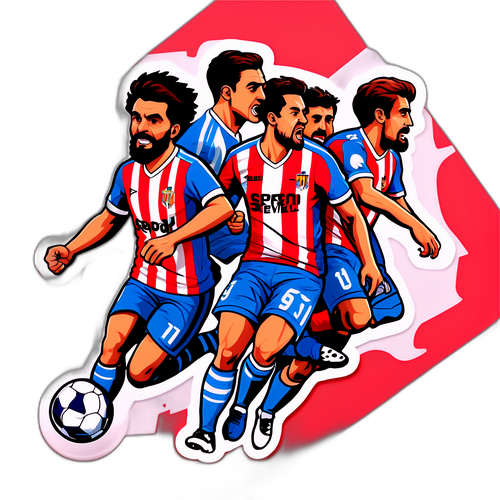 Autocolant stil comic al meciului Real Sociedad vs Sevilla