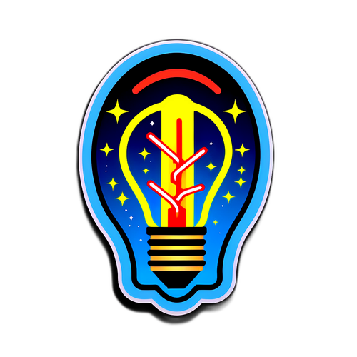 Дизайн стікера з освітленими лампами, що символізують відключення електрики