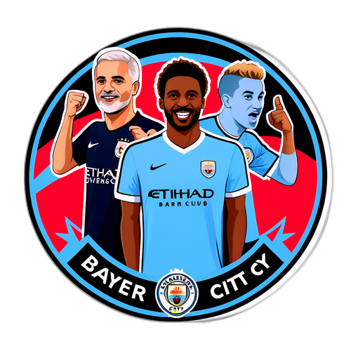 曼城對勒沃庫森紀念貼紙