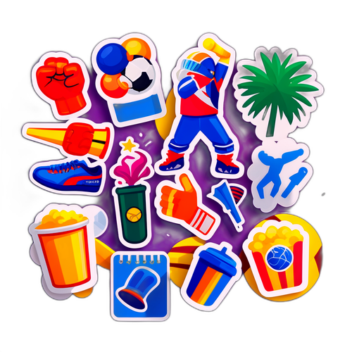 스포츠 이벤트를 위한 다양한 응원 아이템 스티커