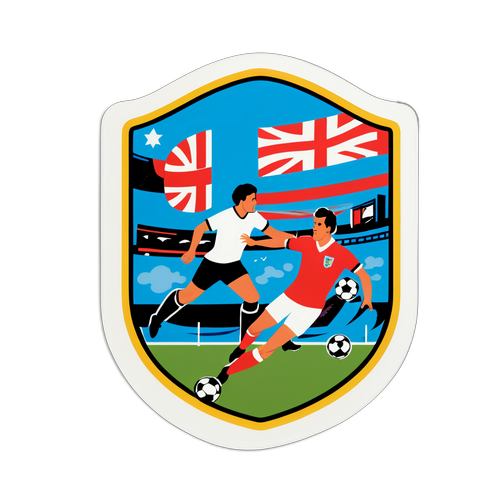 Nostalgisk klistermärke av klassiska engelska fotbollsmoments
