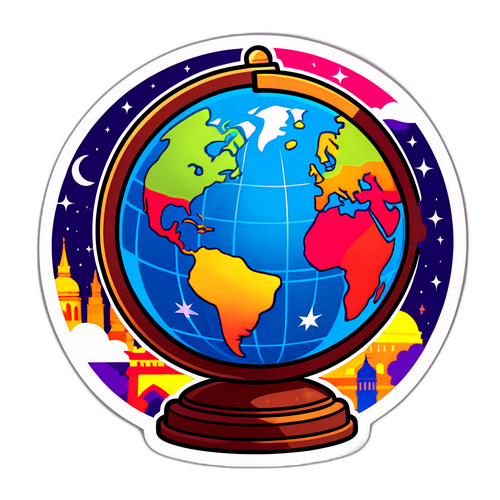 Kaakit-akit na Sticker ng Globo