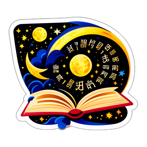 Thiết kế nhãn dán sách mở và lịch âm