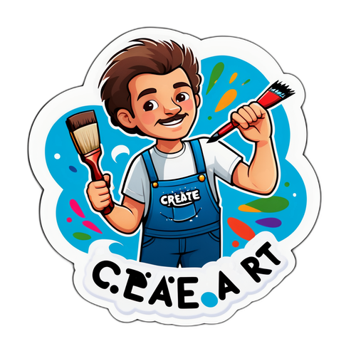 Wrzosek jako artysta z pędzlem i paletą