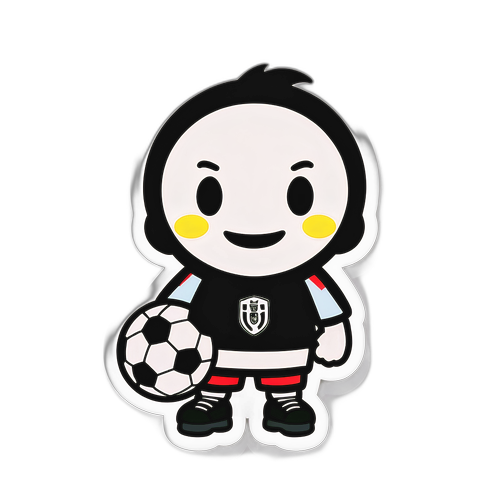 サッカーを楽しむニコニコキャラクターのかわいいデザイン