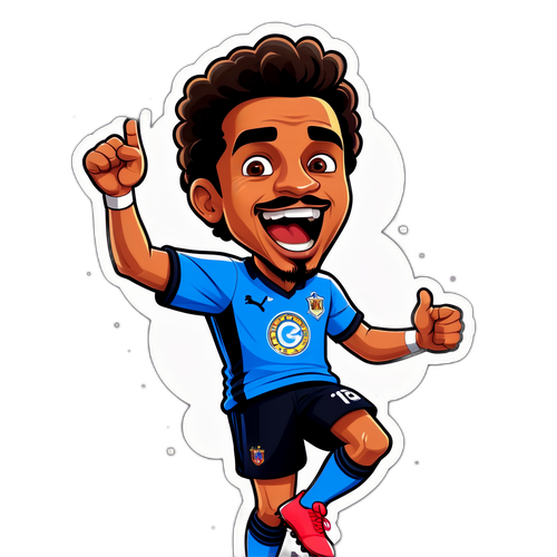 Create a fun sticker featuring João Pedro in a cartoon style