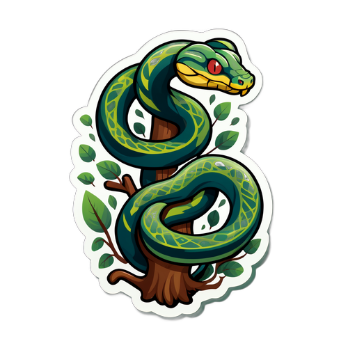 Wąż jako pasożyt na drzewie