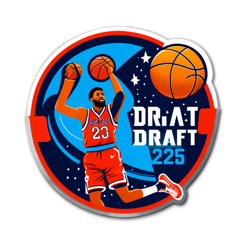Desenho de adesivo sobre o NBA Draft 2025