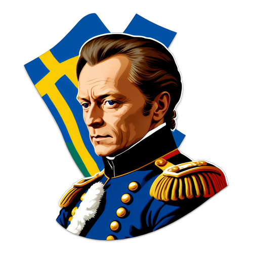 Historisk representation av Karl XII i kungliga kläder