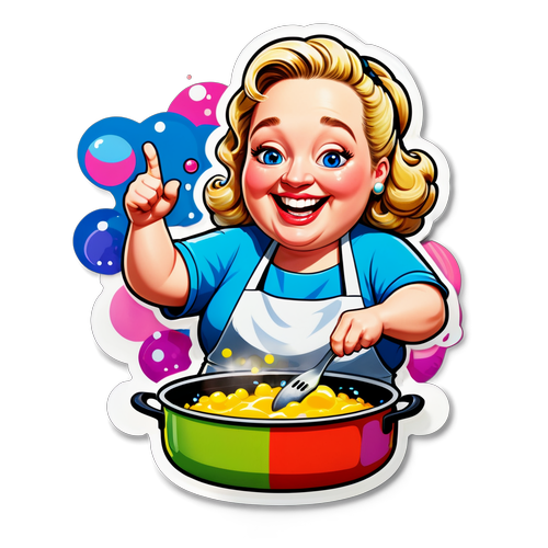 A Whimsical Cooking Mama June Sticker