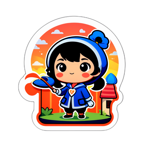 可愛小鎮角色貼紙