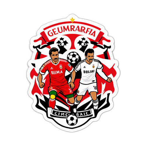 Sticker reprezentând culminele meciului Guimarães - Benfica