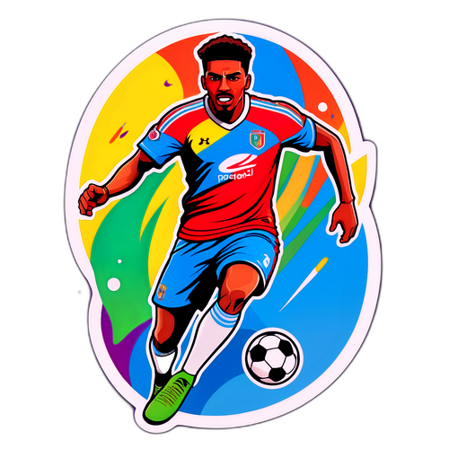 Stylisierter Fußballspieler in Aktion