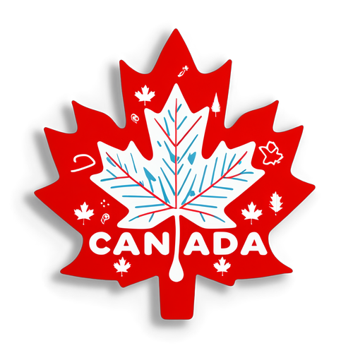 Maple Leaf klistermærke med canadiske symboler