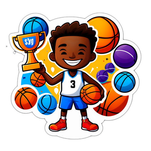 Stylizovaný Satoranský s basketbalem