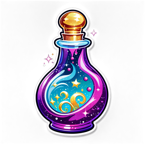 Magical Potion Bottle with Sparkling Liquid