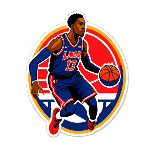 Lamar Basketball Action Sticker