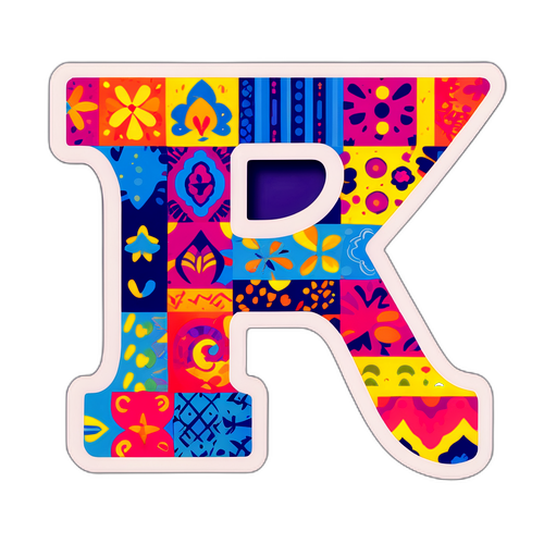 मज़ेदार और बोल्ड स्टिकर 'R'