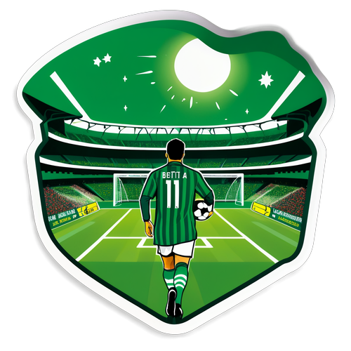 Stadion Real Betis z ilustracją piłkarską