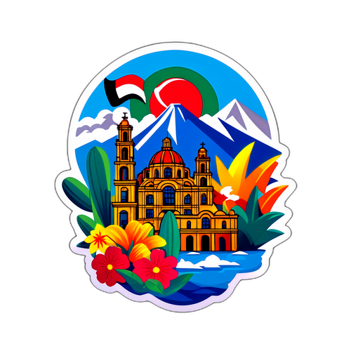 An artistic Mexico Schweiz Design mit markanten Wahrzeichen