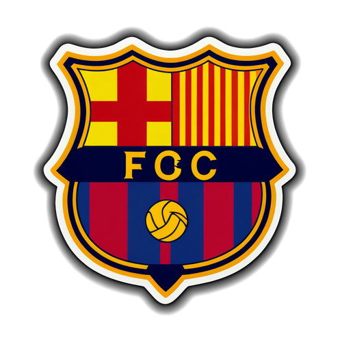 Barcelona FC emblémája színes grafikákkal