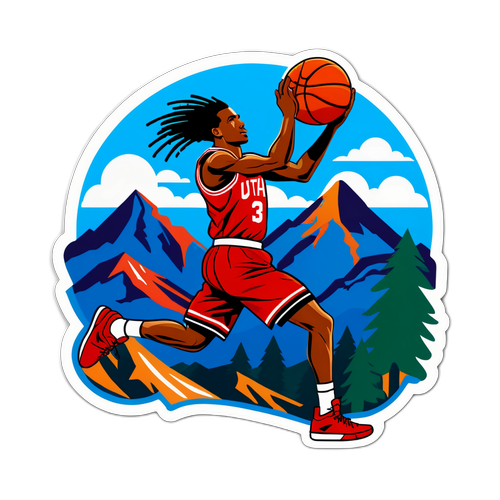 Dynamic Basketball Player in Utah Landscape