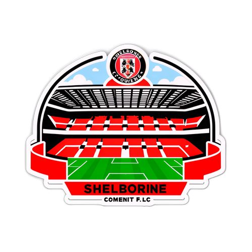 Vibrant klistermärke av Shelbourne FC:s hemmaplan