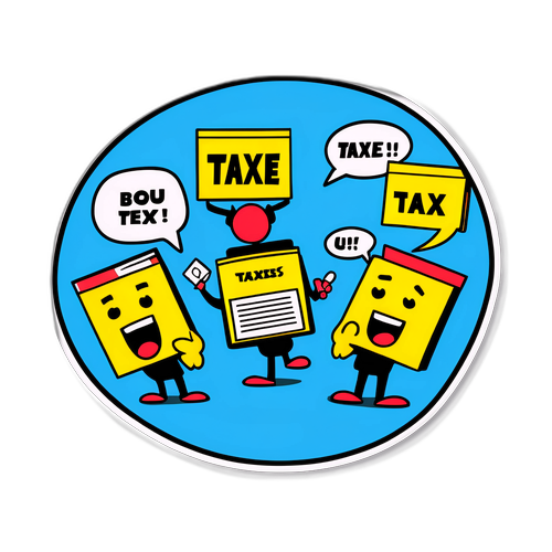 Humorystyczny naklejka o nowych podatkach
