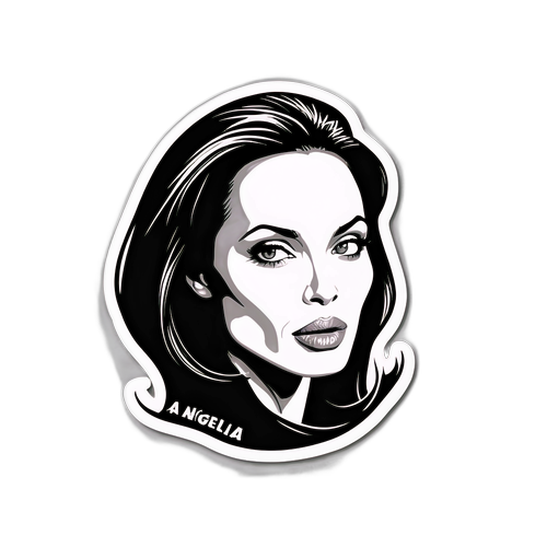 Naklejka z charakterystycznym portretem Angeline Jolie