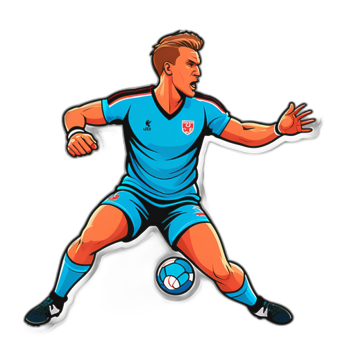 En atletisk representasjon av handballspiller