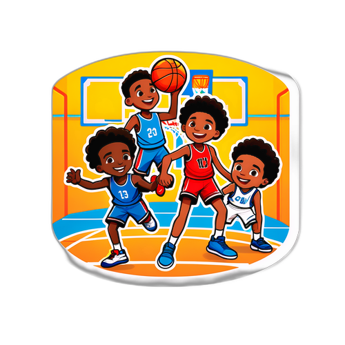 Basketbollplan med vänner