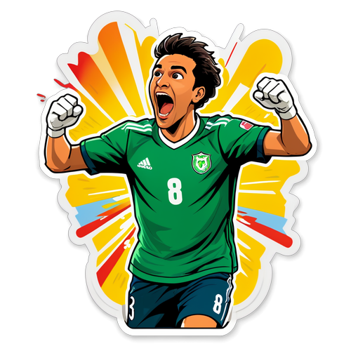 Stiker Gaya Komik Matheus Cunha Merayakan Gol Menang